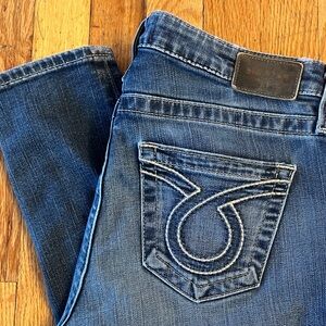 Big Star Women's Dark Blue Skinny Jeans with Embroidered Back Pocket- size 28